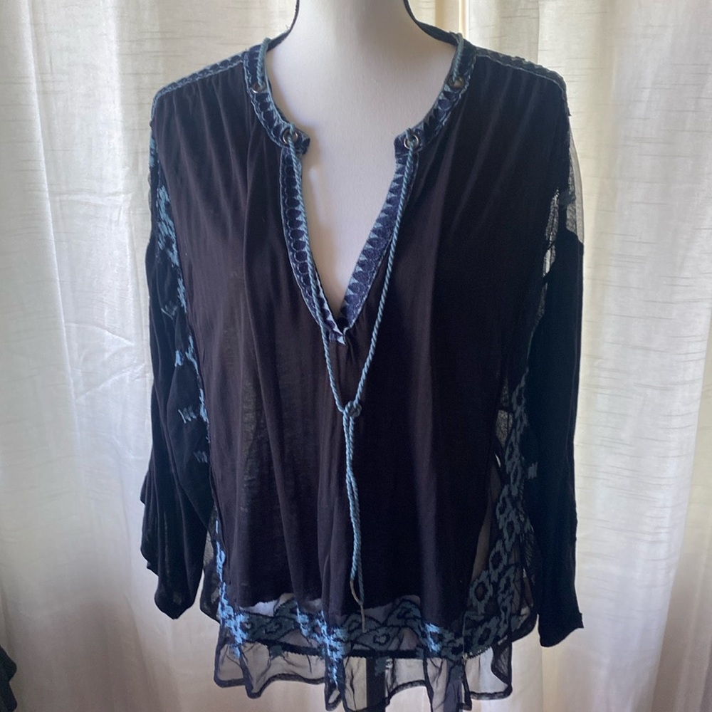 Free people semi- sheer top -S